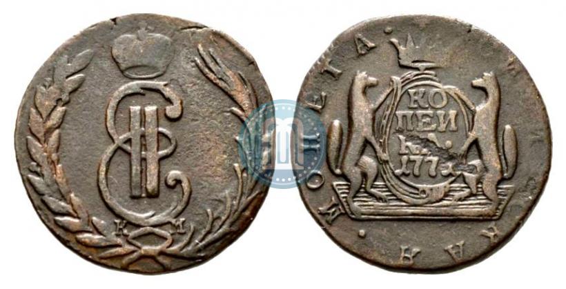 Picture 1 kopeck 1771 year КМ 