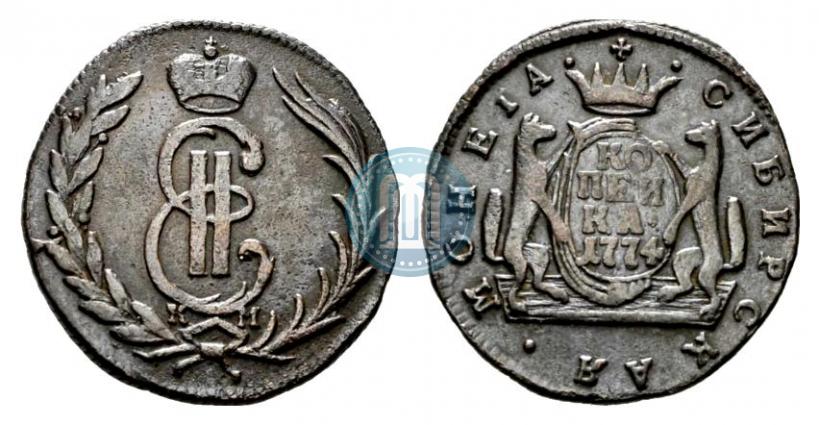 Фото 1 копейка 1774 года КМ 