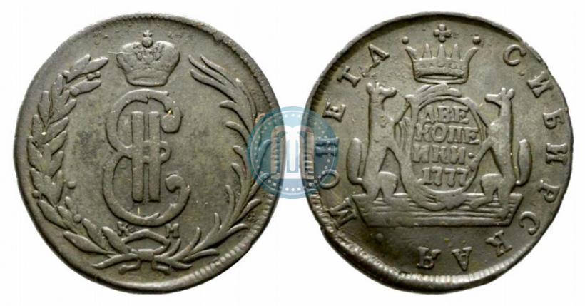 Фото 2 копейки 1777 года КМ 