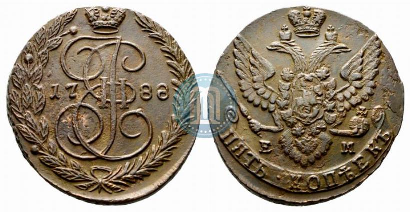 Фото 5 копеек 1788 года ЕМ 