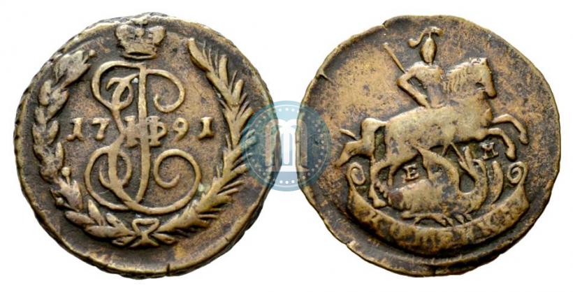 Picture 1 kopeck 1791 year ЕМ 