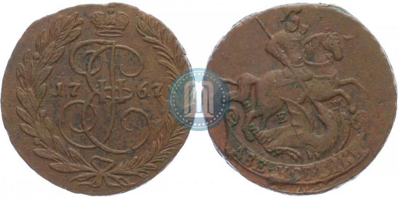 Фото 2 копейки 1767 года ЕМ 