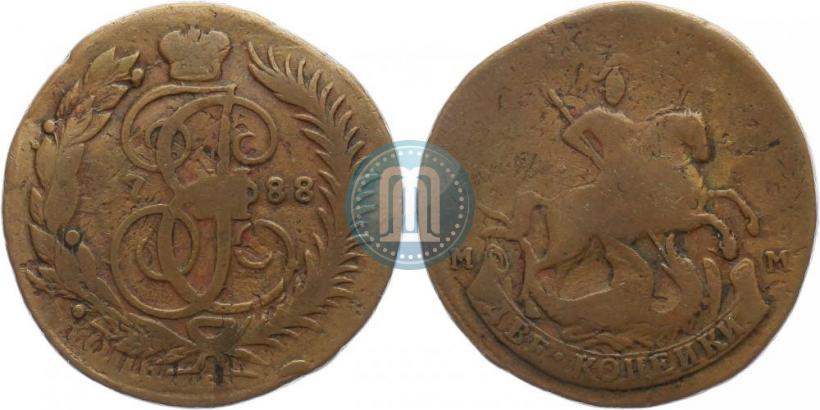 Фото 2 копейки 1788 года ММ 