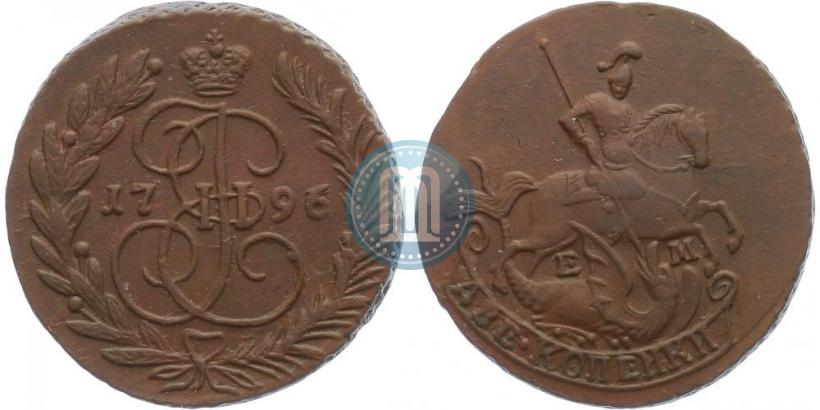 Picture 2 kopecks 1796 year ЕМ 