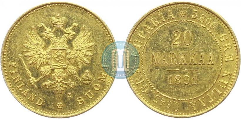 Picture 20 markkaa 1891 year L 