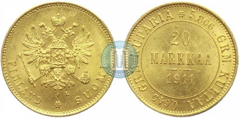 Picture 20 markkaa 1911 year L 