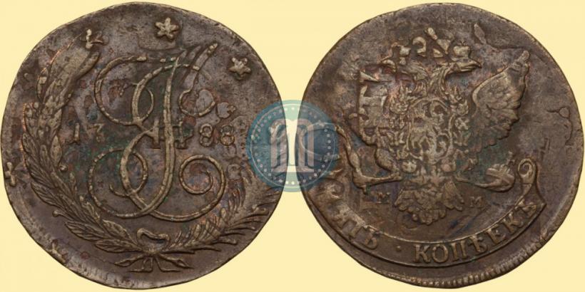 Фото 5 копеек 1788 года ММ 