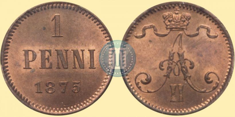 Фото 1 пенни 1875 года  