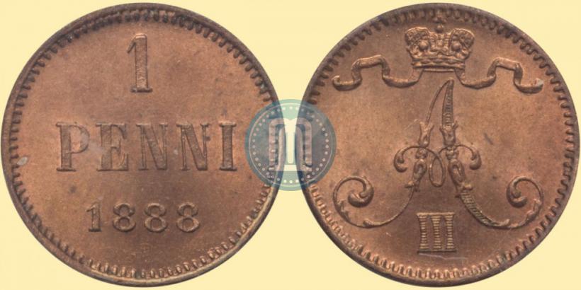 Фото 1 пенни 1888 года  