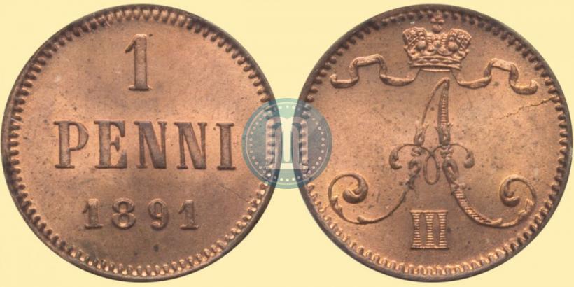 Picture 1 penni 1891 year  