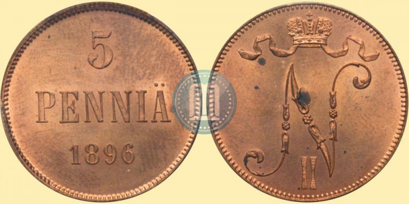 Picture 5 pennia 1896 year  