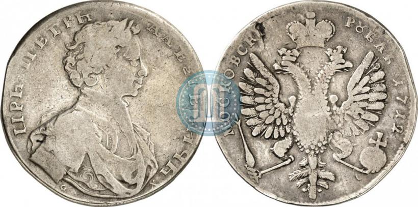 Picture 1 rouble 1712 year  "Portrait by S. Gouin"