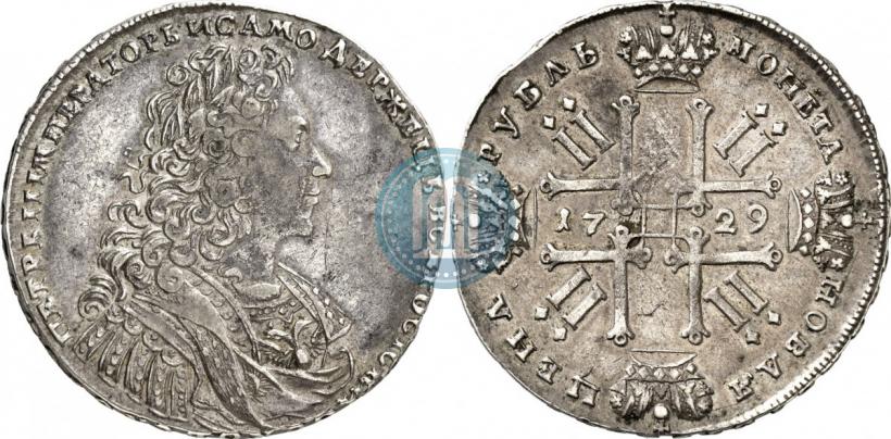 Фото 1 рубль 1729 года  "Тип 1728"