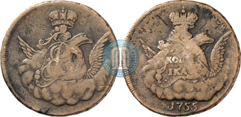 Фото 1 копейка 1755 года  