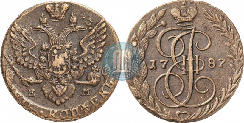 Picture 5 kopecks 1787 year ЕМ 