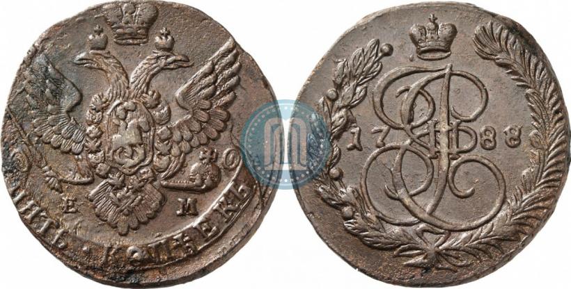 Фото 5 копеек 1788 года ЕМ 