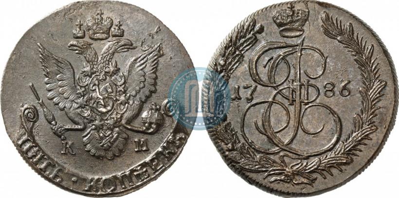 Picture 5 kopecks 1786 year КМ 