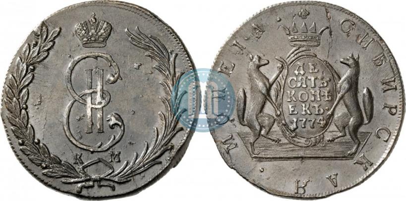 Picture 10 kopecks 1774 year КМ 