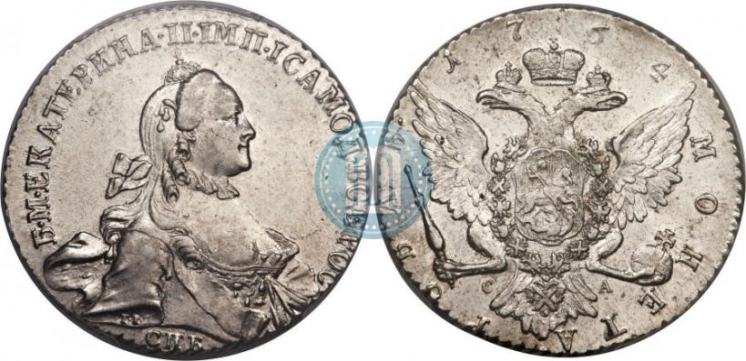 Picture 1 rouble 1764 year СПБ-СА 