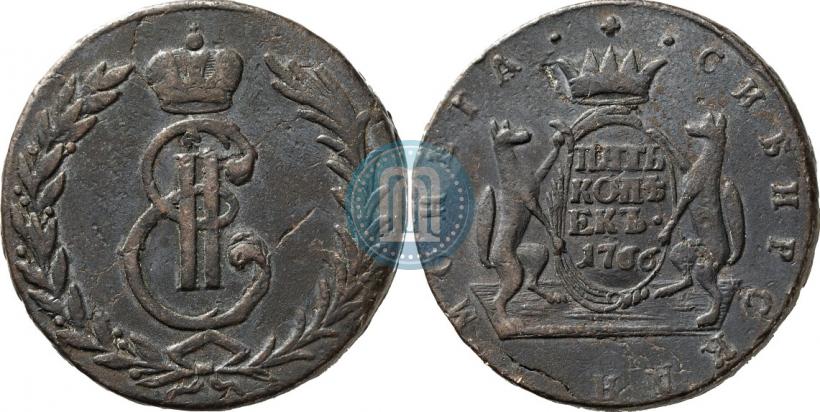 Picture 5 kopecks 1766 year  