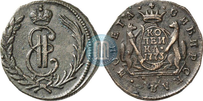 Picture 1 kopeck 1773 year КМ 