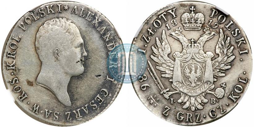 Picture 1 złoty 1819 year IB 