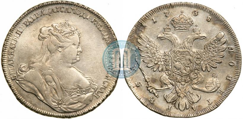 Picture 1 rouble 1738 year  "Petersburg type"