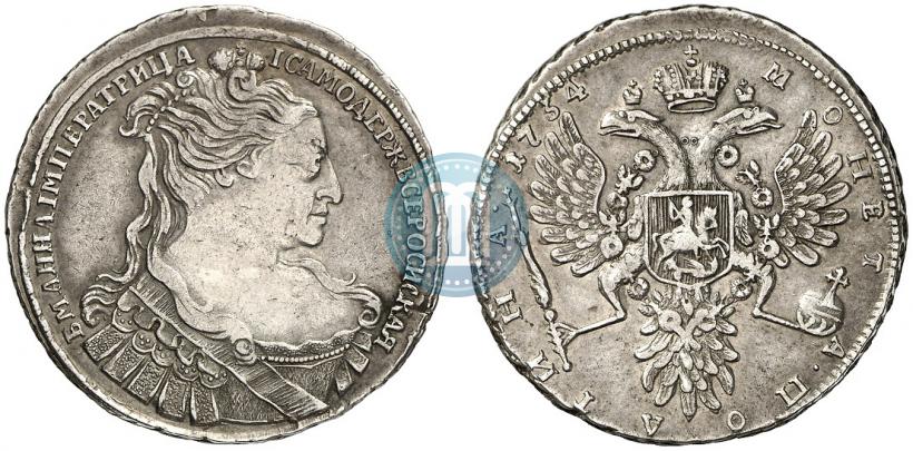 Picture Poltina 1734 year  "Type of 1734"