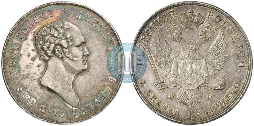 Picture 10 złotych 1823 year IB 