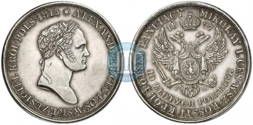 Picture 10 złotych 1827 year FH 