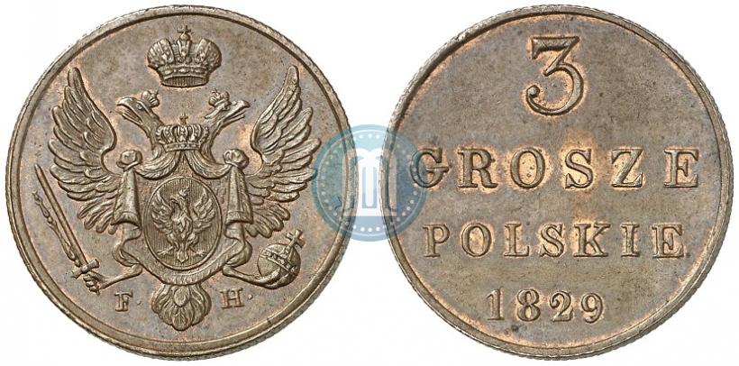Picture 3 grosze 1829 year FH 