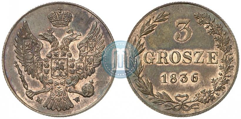 Picture 3 grosze 1836 year MW 