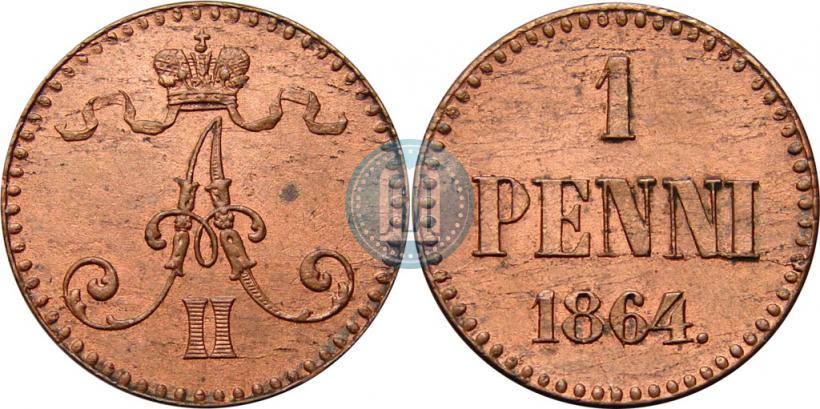 Picture 1 penni 1864 year  