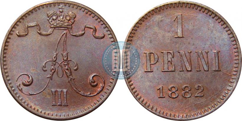 Фото 1 пенни 1882 года  