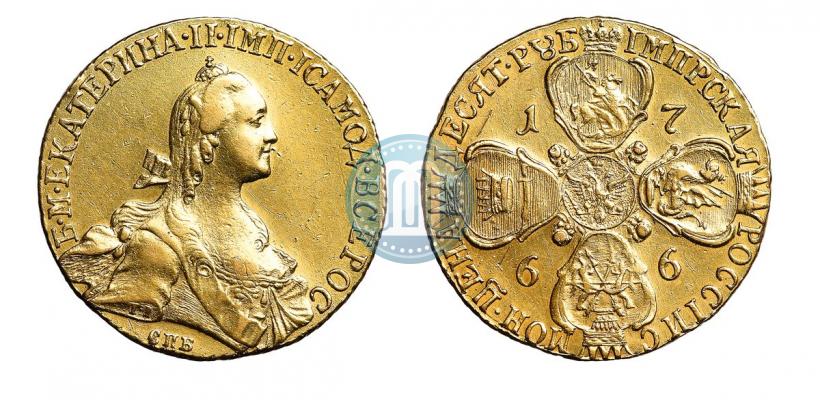 Picture 10 roubles 1766 year СПБ 