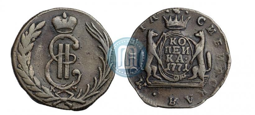 Picture 1 kopeck 1771 year КМ 
