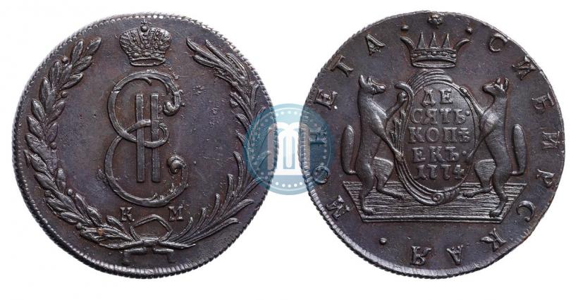 Фото 10 копеек 1774 года КМ 