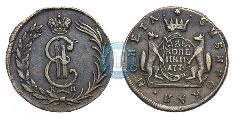 Picture 2 kopecks 1774 year КМ 