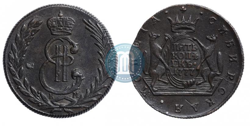 Фото 5 копеек 1777 года КМ 