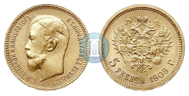 Фото 5 рублей 1909 года (ЭБ) 