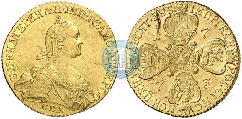 Фото 10 рублей 1773 года СПБ 