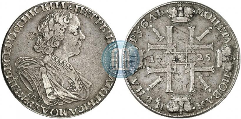 Picture 1 rouble 1725 year СПБ "Sun rouble, portrait in armour"