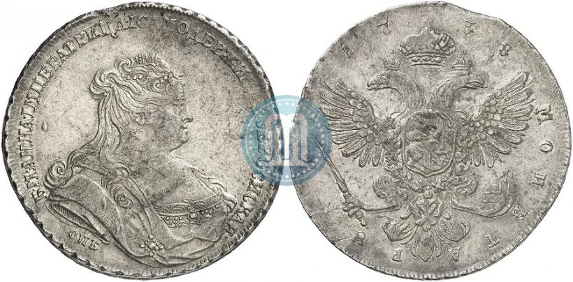 Picture 1 rouble 1738 year СПБ "Petersburg type"