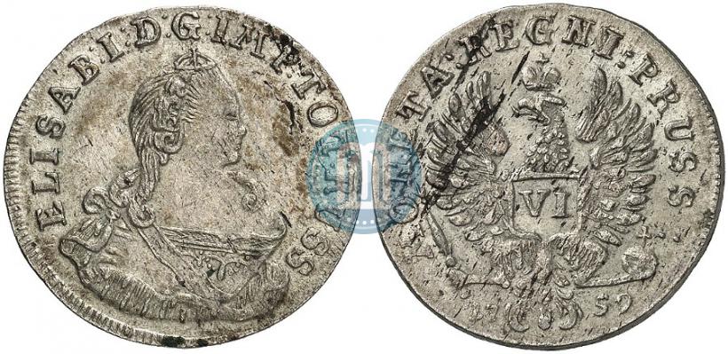 Фото 6 грошей 1759 года  