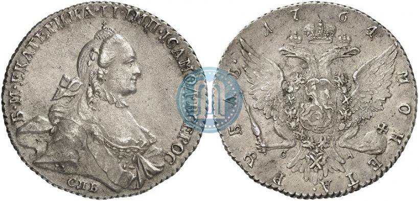 Picture 1 rouble 1764 year СПБ-СА 
