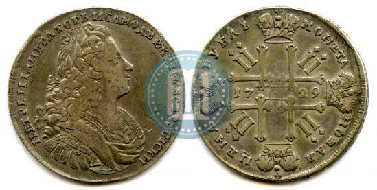 Фото 1 рубль 1729 года  "Тип 1727"