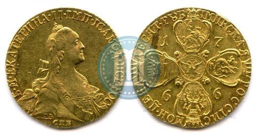 Picture 10 roubles 1766 year СПБ 