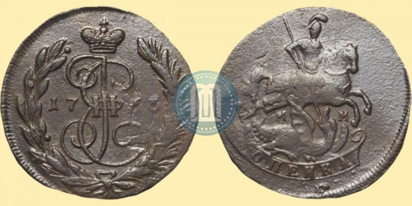 Picture 1 kopeck 1763 year ММ 