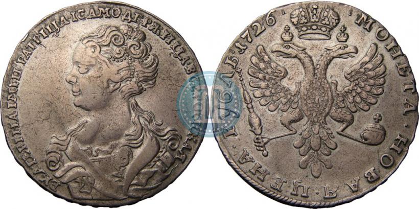 Picture 1 rouble 1726 year  "Moscow type, portrait turned to the left"