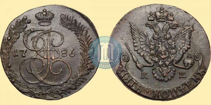 Picture 5 kopecks 1786 year КМ 